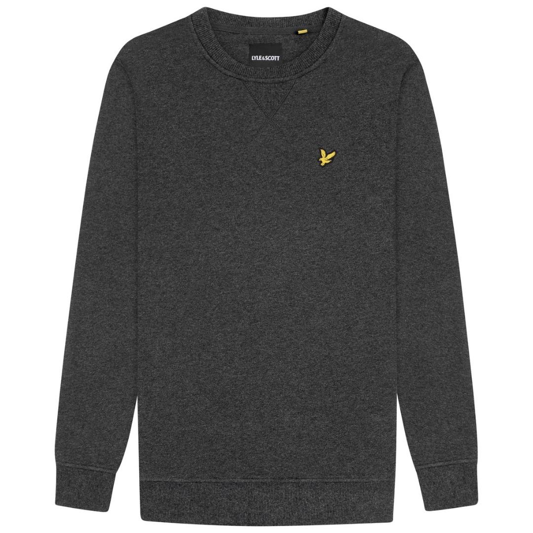 Lyle Scott Branded Charcoal Marl Pull Over Jumper