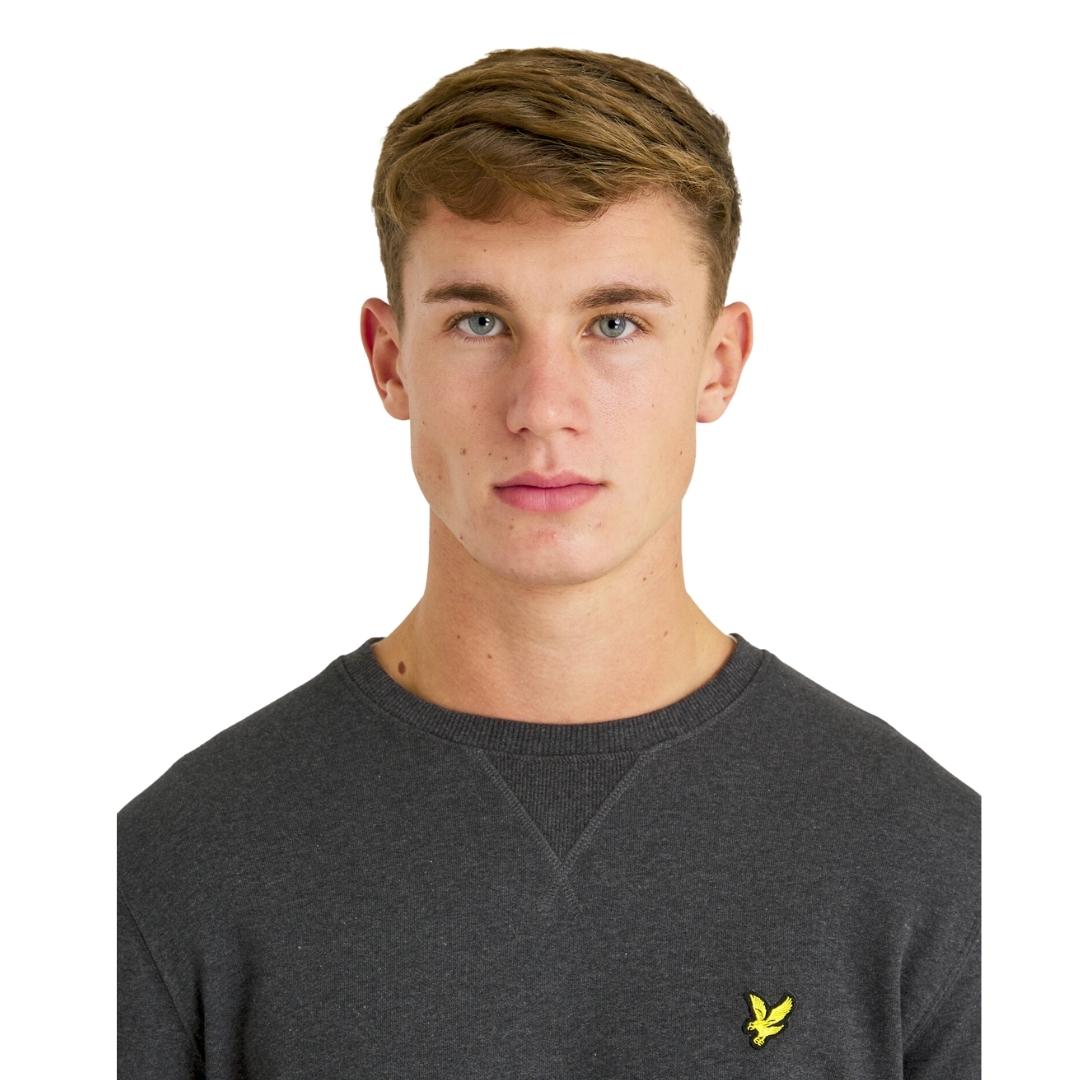 Lyle Scott Branded Charcoal Marl Pull Over Jumper
