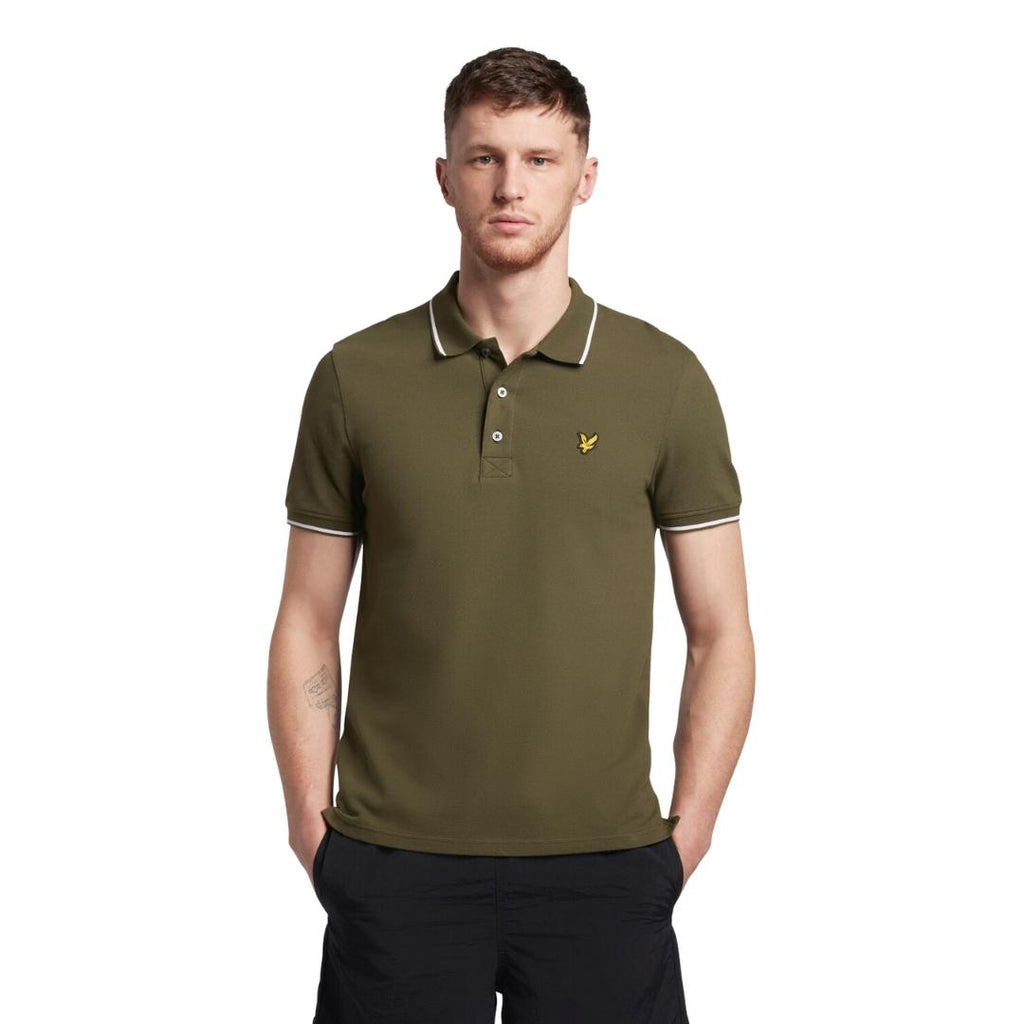 Lyle Scott Tipped Olive Polo Shirt