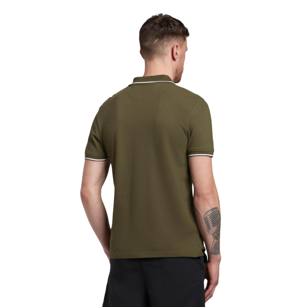 Lyle Scott Tipped Olive Polo Shirt