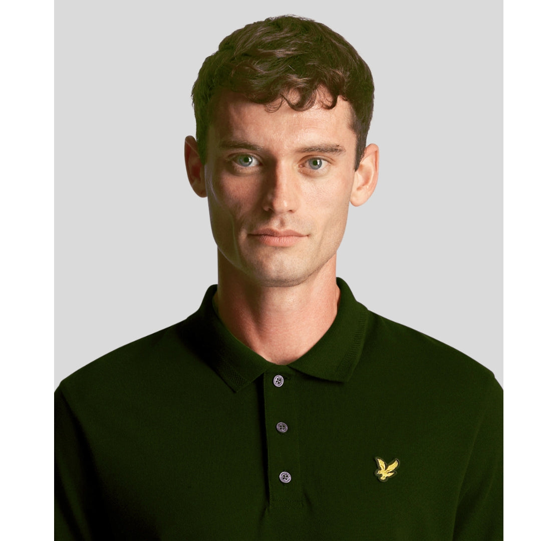 Lyle Scott Textured Tipped Wilton Green Polo Shirt
