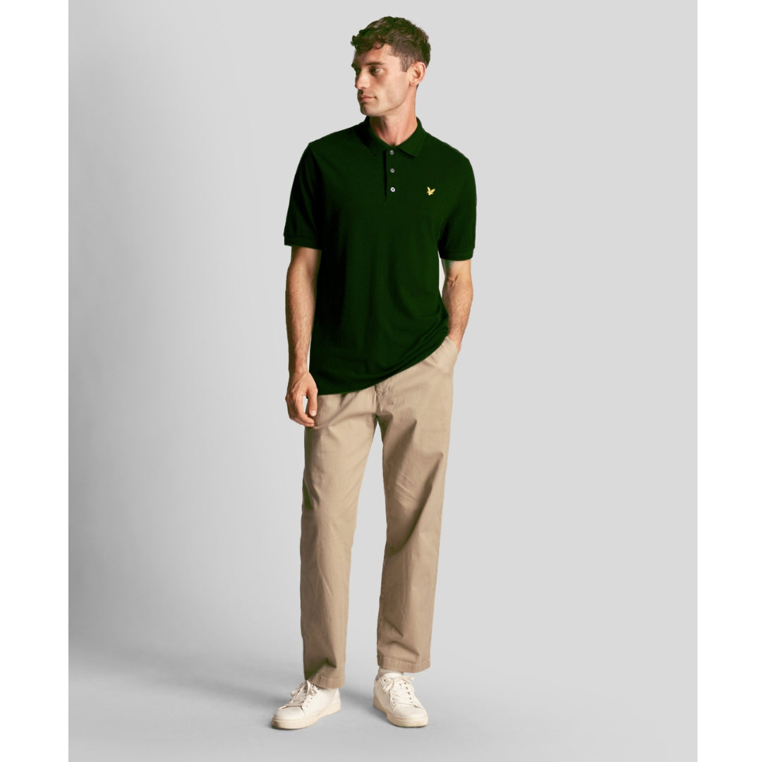 Lyle Scott Textured Tipped Wilton Green Polo Shirt