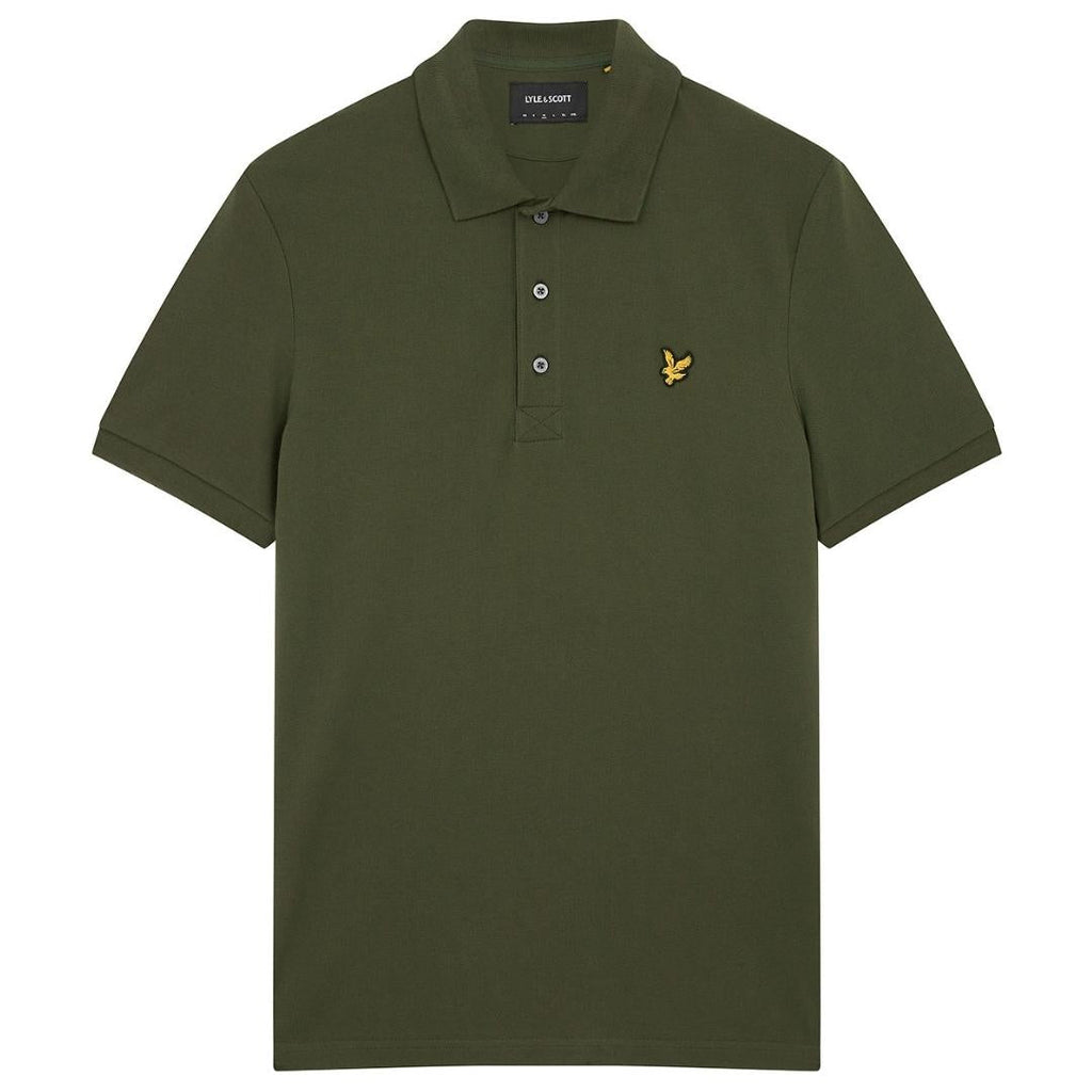 Lyle Scott Branded Chest Logo Olive Polo Shirt