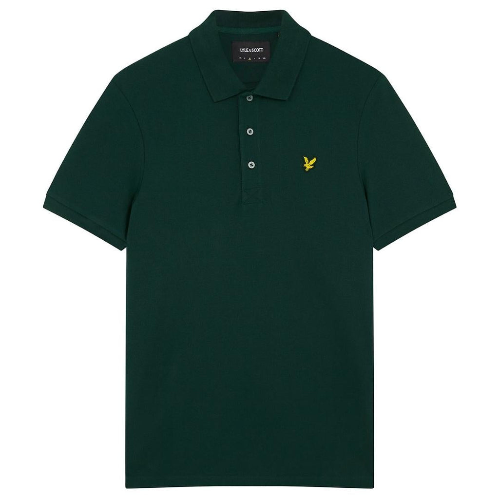 Lyle & Scott Branded Chest Logo Dark Green Polo Shirt SP400VOG W486