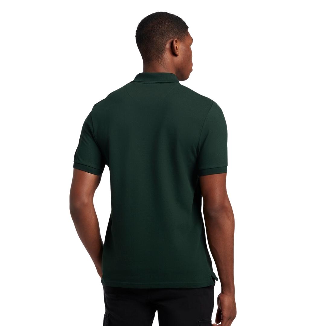Lyle & Scott Branded Chest Logo Dark Green Polo Shirt SP400VOG W486