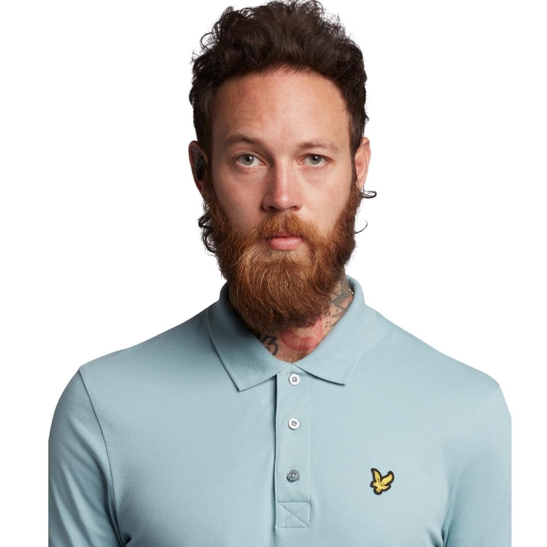 Lyle Scott Branded Chest Logo Away Blue Polo Shirt