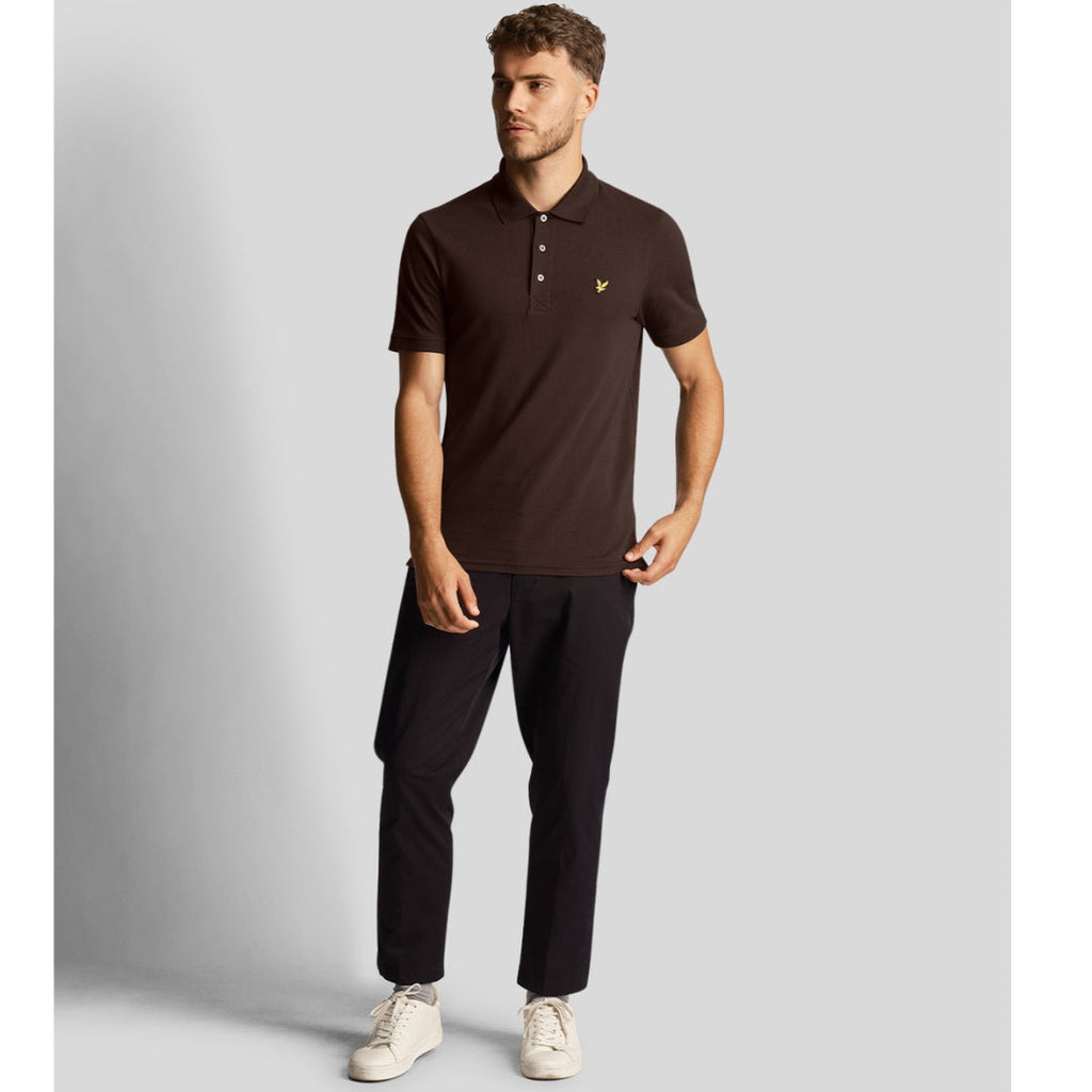 Lyle Scott Branded Chest Logo Sediment Polo Shirt