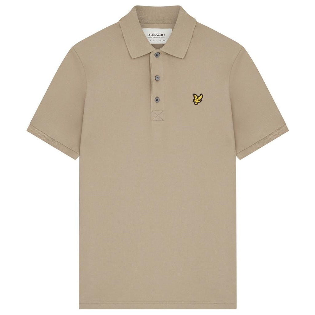 Lyle Scott Branded Chest Logo Khaki Smoke Polo Shirt