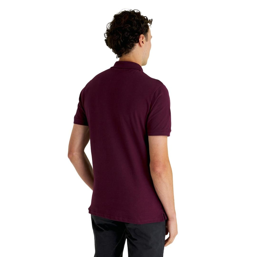 Lyle Scott Branded Chest Logo Burgundy Polo Shirt