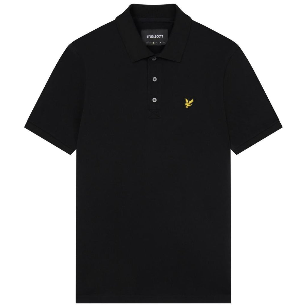 Lyle & Scott Branded Chest Logo Jet Black Polo Shirt SP400VOG Z865