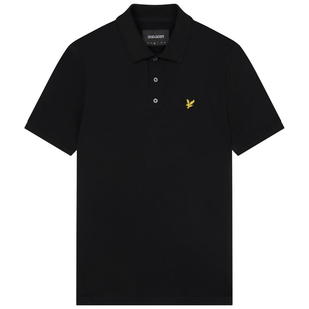 Lyle & Scott Branded Chest Logo Jet Black Polo Shirt SP400VOG Z865
