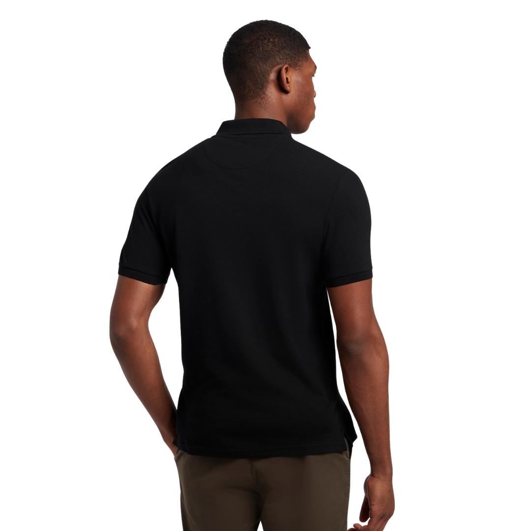 Lyle & Scott Branded Chest Logo Jet Black Polo Shirt SP400VOG Z865