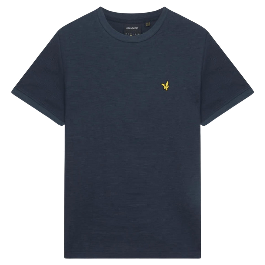 Lyle Scott Milano Trim Waffle Navy Blue T Shirt