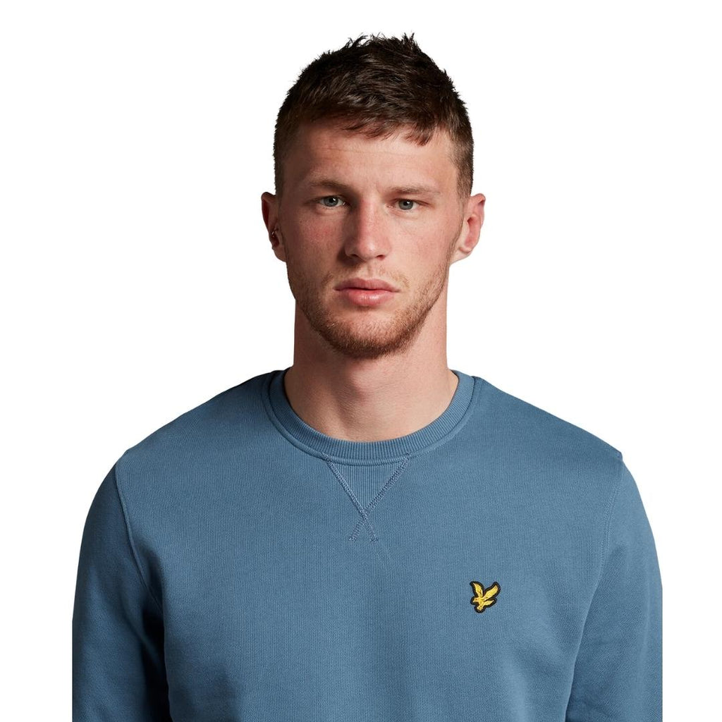 Lyle Scott Branded Chest Logo Slate Blue T Shirt