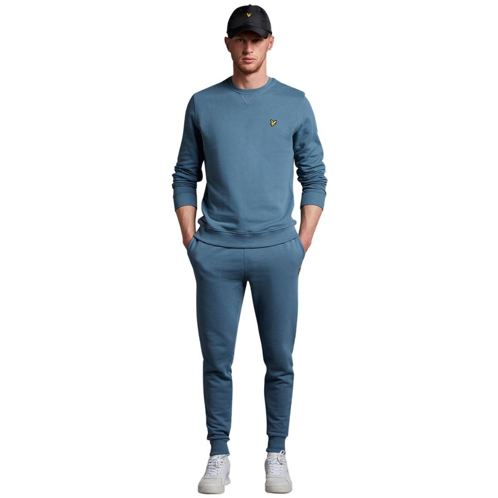 Lyle Scott Branded Chest Logo Slate Blue T Shirt