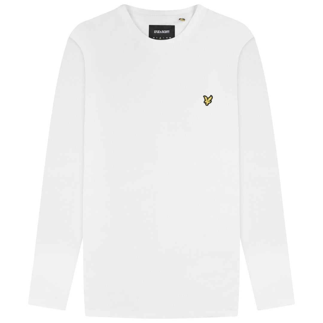 Lyle Scott Branded White Long Sleeve T Shirt