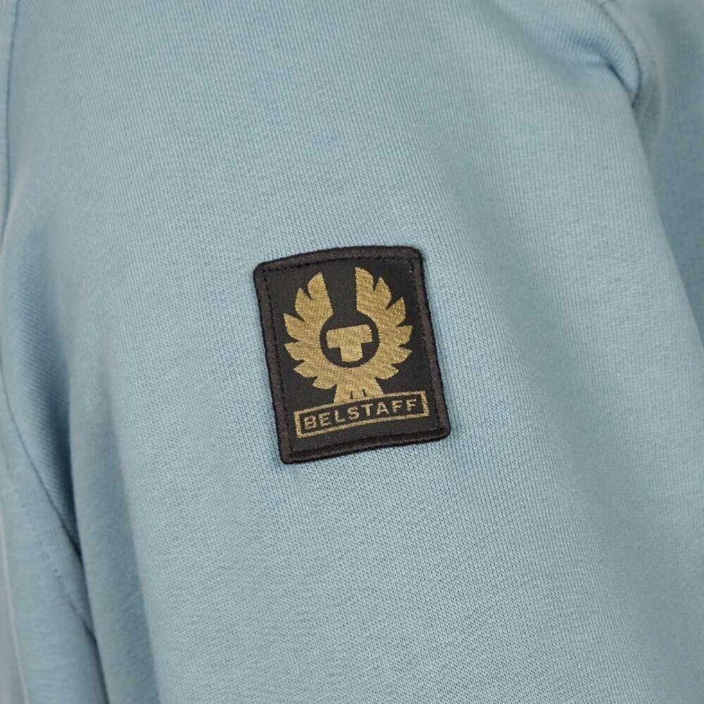 Belstaff Patch Logo Artic Blue Zip Up Hoodie