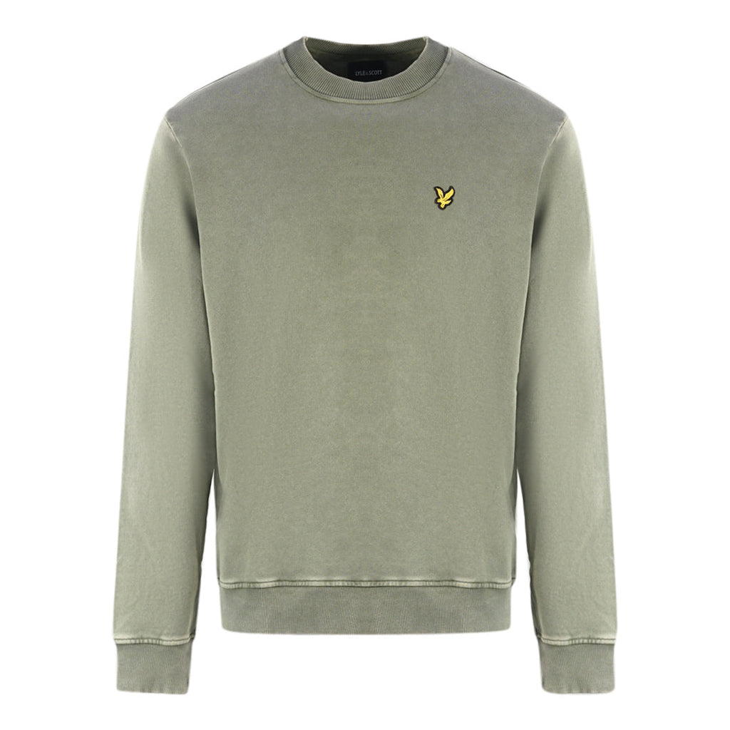 Lyle Scott Washed Mock Neck Green Sweater