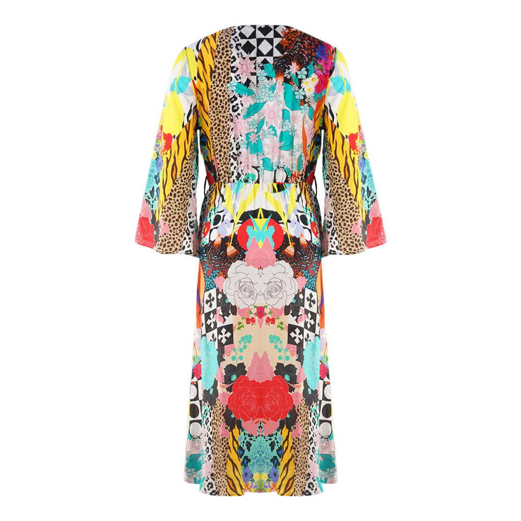 Inoa Monrovian 12001 Multicoloured Belll Seeve Dress Monrovian 12001 Bell Sleeve