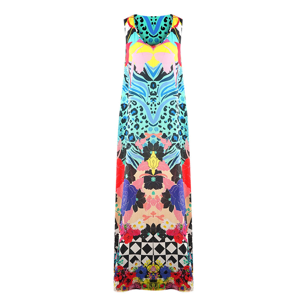 Inoa Monrovian 12001 Multicoloured Silk Flowing Maxi Dress Monrovian 12001 Flow Maxi Dress