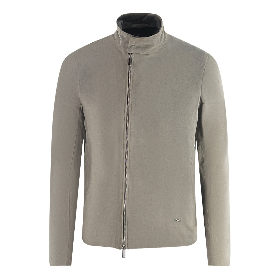 Emporio Armani Grey Leather Jacket 3Z1BM71LBBZ0645