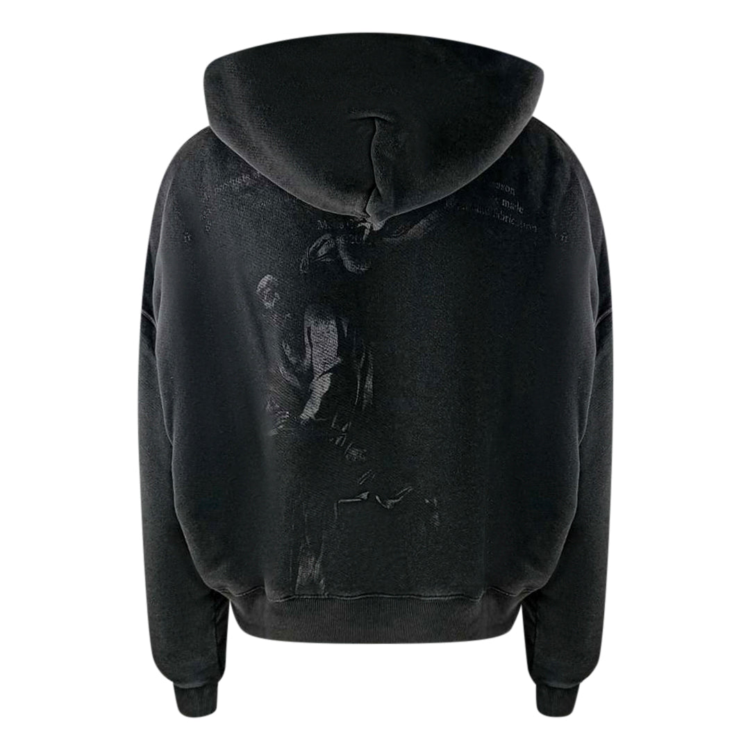 Off-White Black Oversized Hoodie OMBB118F23FLE0091077