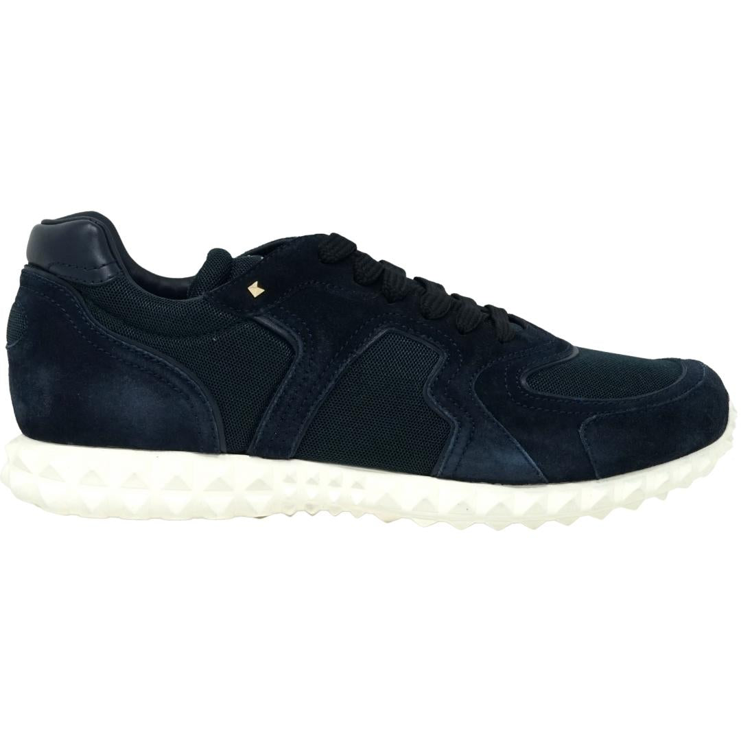 Valentino Garavani Low Cut Navy Suede Sneakers