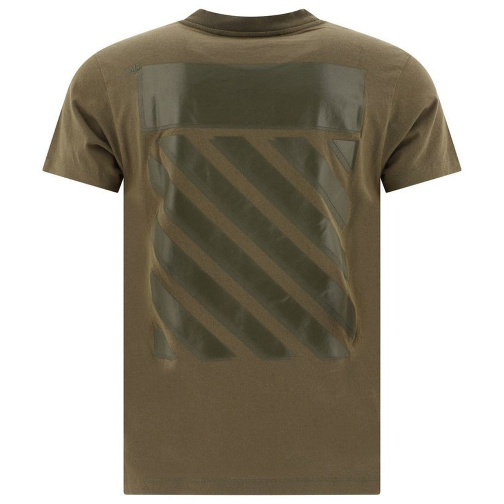 Off White Diag Tab Slim Fit Army Green T Shirt