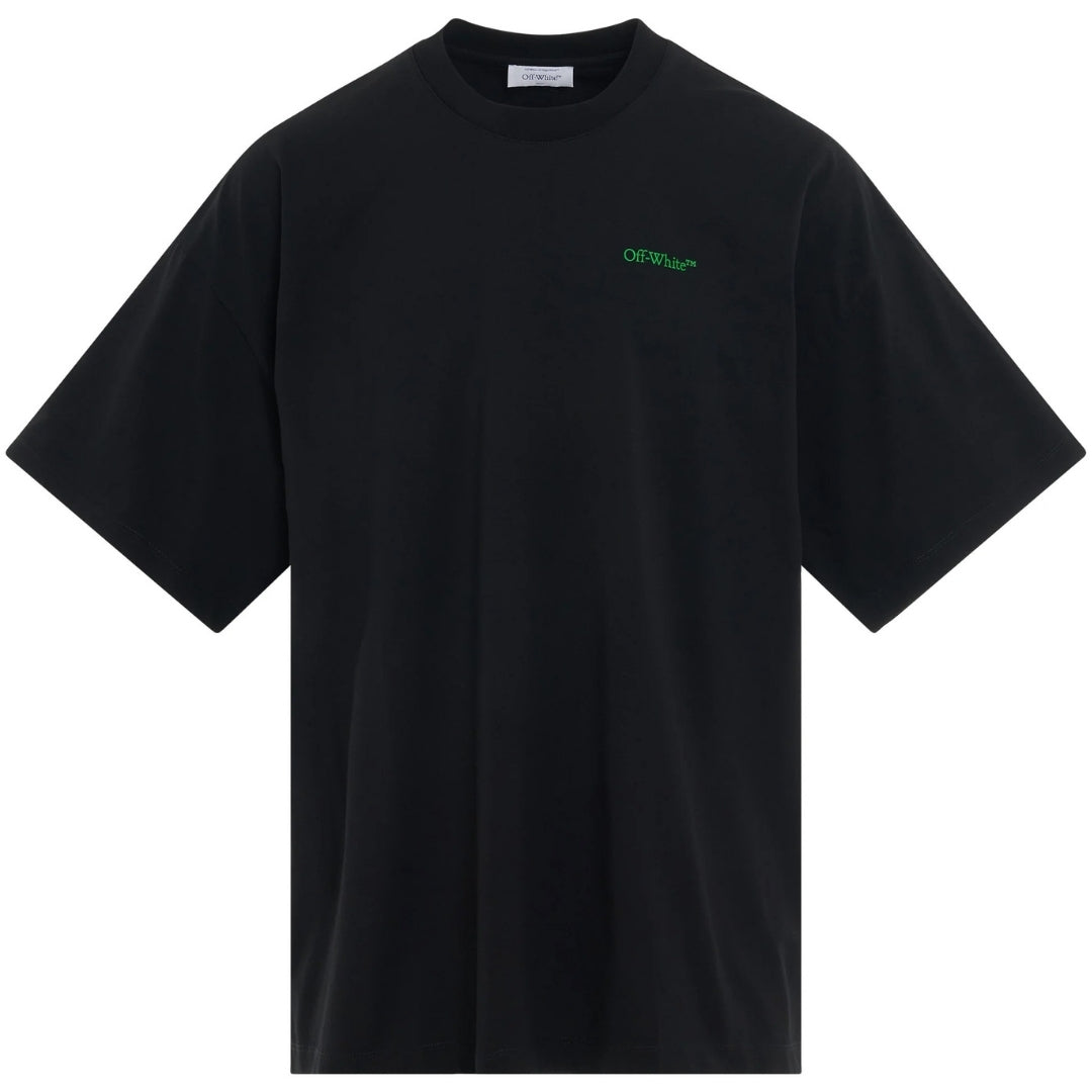 Off-White Moon Tab Oversized Fit Black T-Shirt OMAA161F23JER0051050