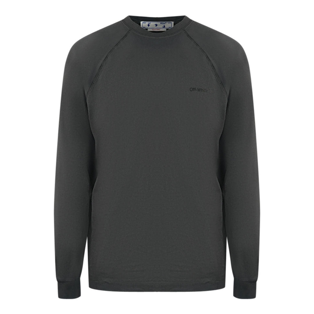 Off White Skate Fit Diag Outline Grey Long Sleeve T Shirt 1