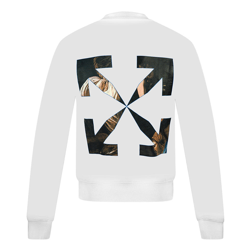 Off White Caravaggio Angel Arrow Logo White Sweatshirt OMBA025E20FLE005 0110