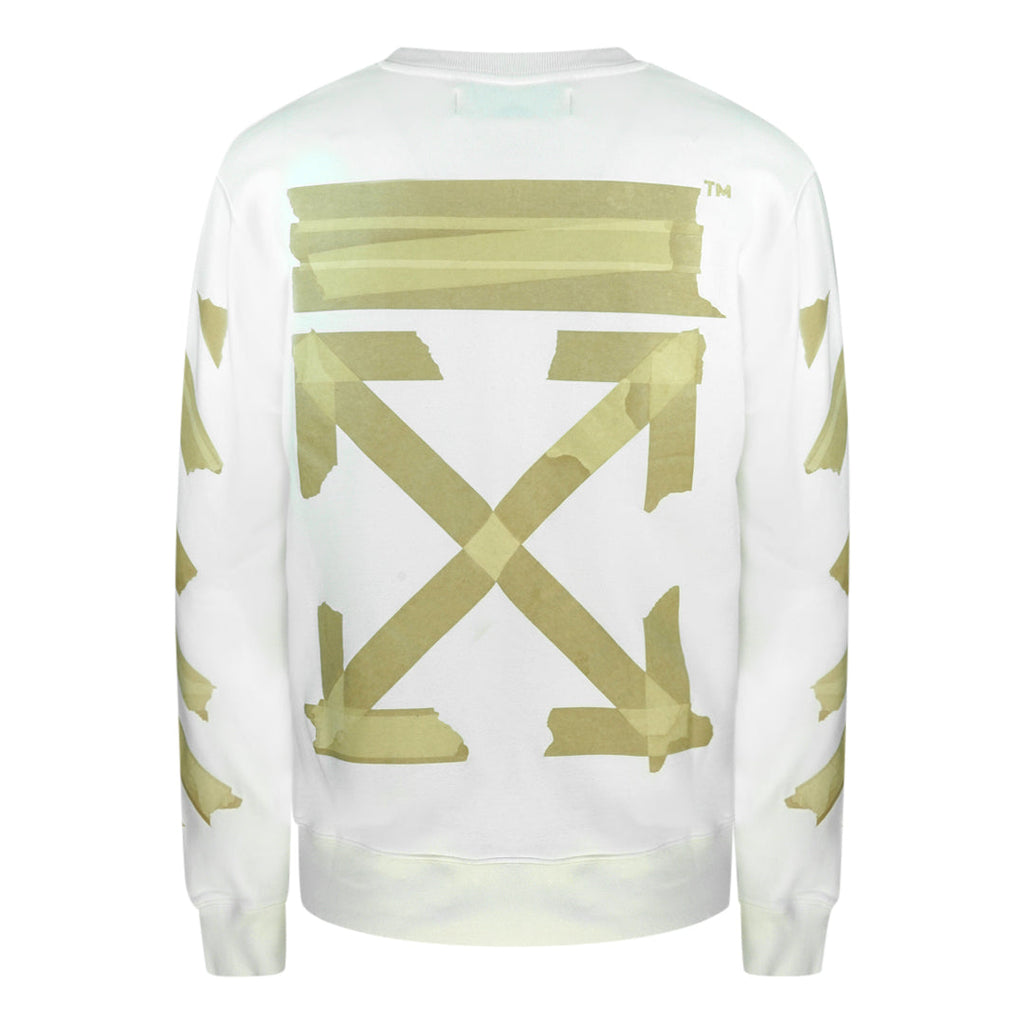 Off White Tape Logo White Sweatshirt OMBA025R20E30002 0148 XXXS