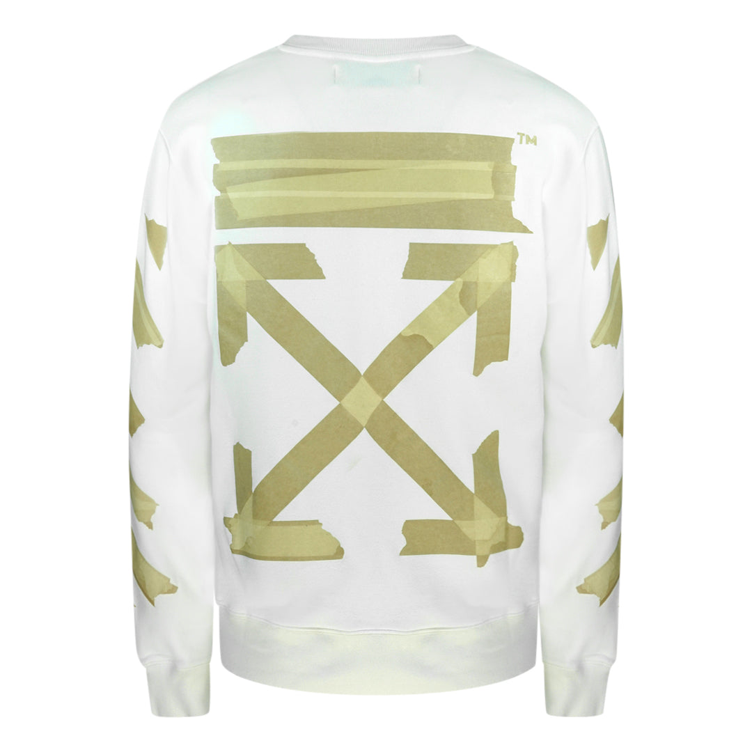 Off White Tape Logo White Sweatshirt OMBA025R20E30002 0148 XXXS
