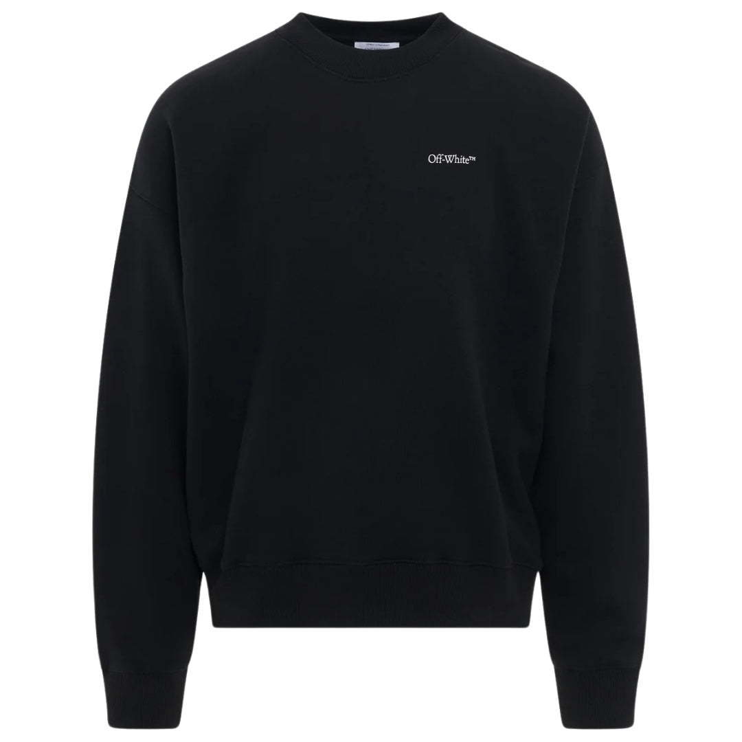Off White Scratch Tab Box Design Skate Fit Black Sweatshirt