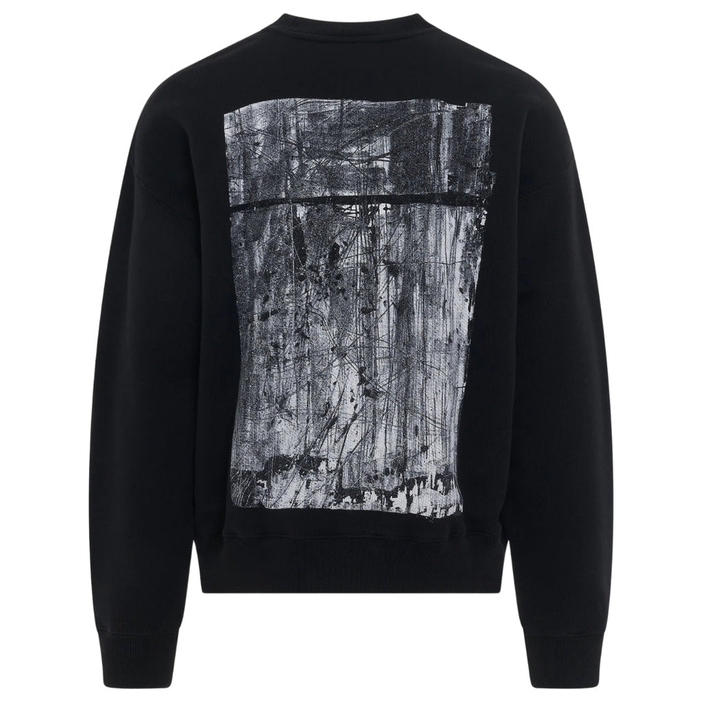 Off White Scratch Tab Box Design Skate Fit Black Sweatshirt