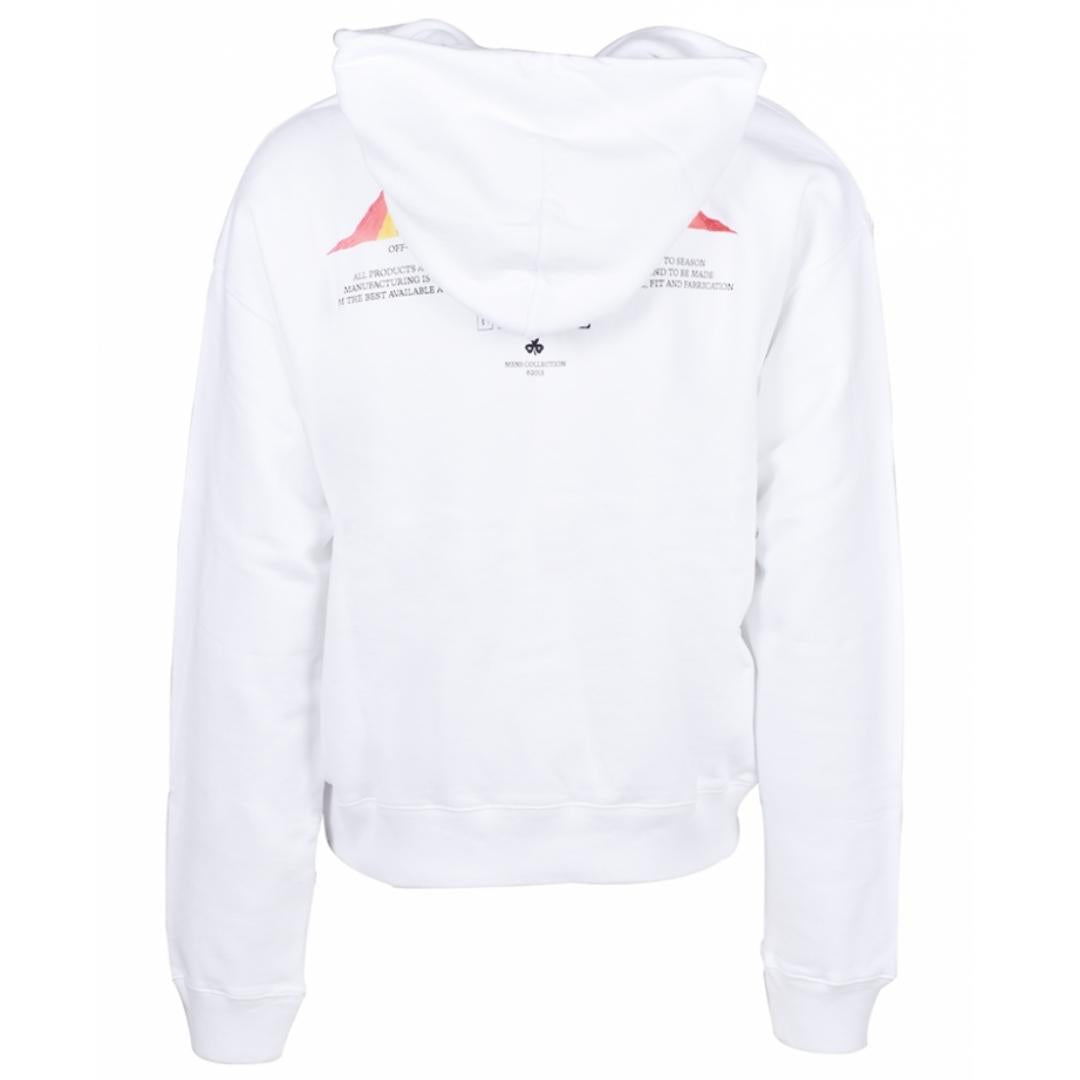 Off-White Graffiti Paint Logo White Hoodie OMBB037R21FLE006 0125