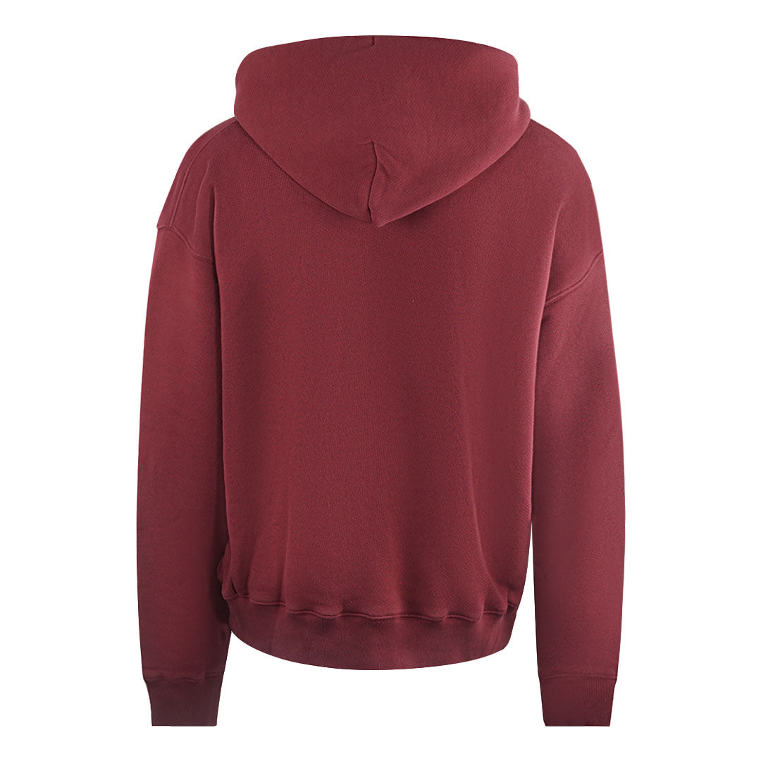 Off White How Was Your Delivery Dark Red Skate Hoodie