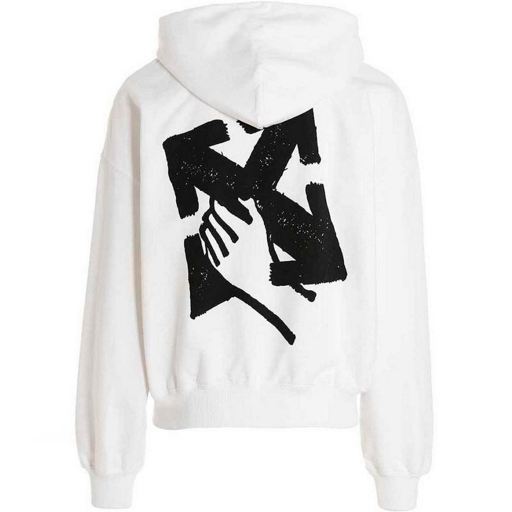 Off White Hand Arrow Boxy White Oversized Hoodie