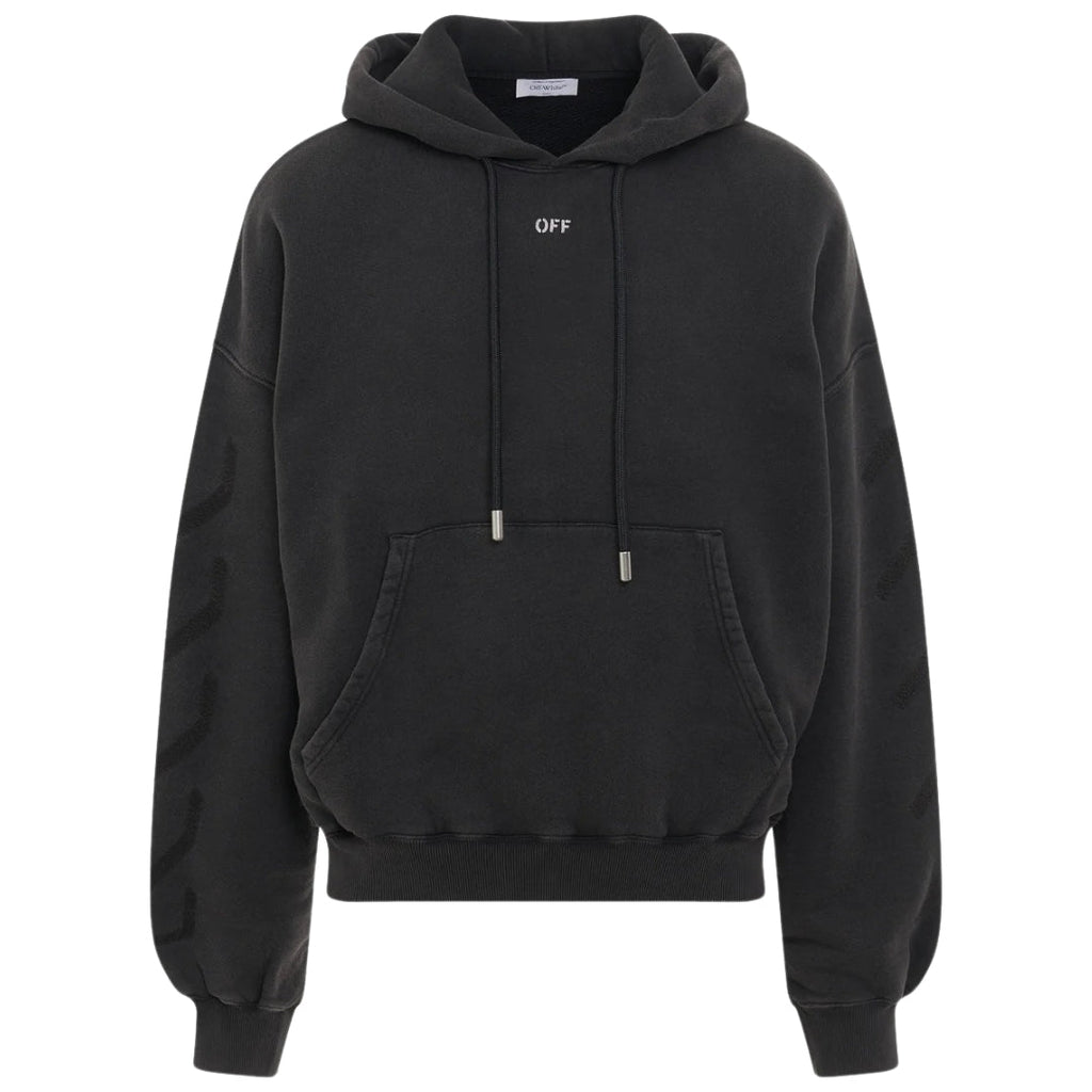 Off-White Black Oversized Hoodie OMBB118F23FLE0091077