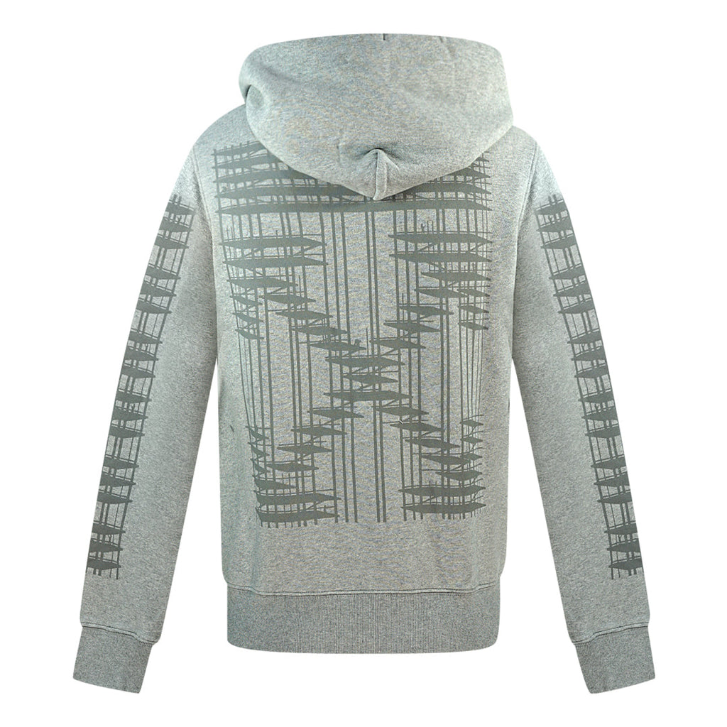 Off White Diag Indus Drip Logo Grey Zip Up Hoodie OMBE001E19E30004 0791 XXS