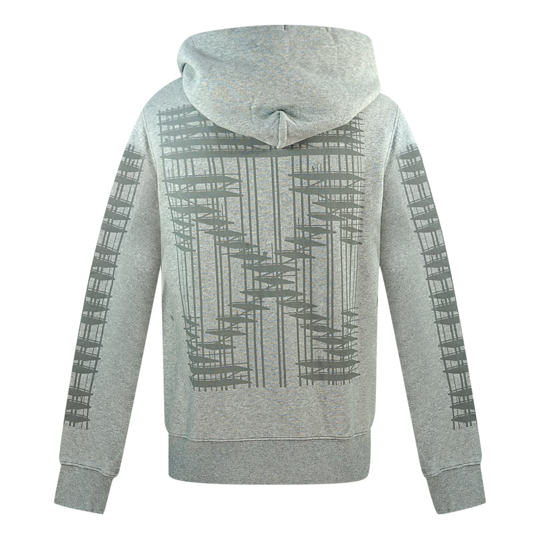 Off White Diag Indus Drip Logo Grey Zip Up Hoodie OMBE001E19E30004 0791 XXS