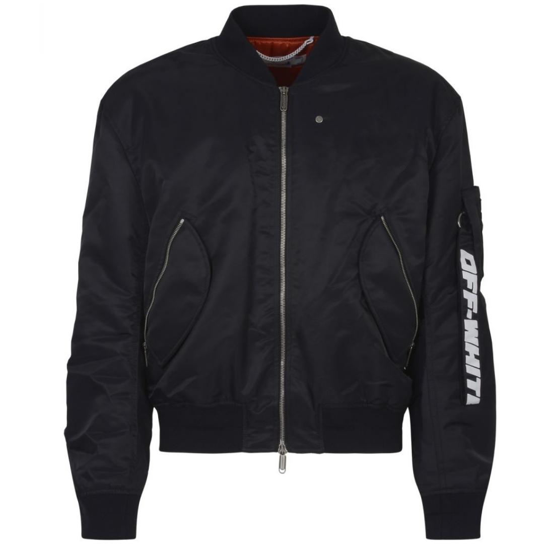 Off White Industrial Black Bomber Jacket