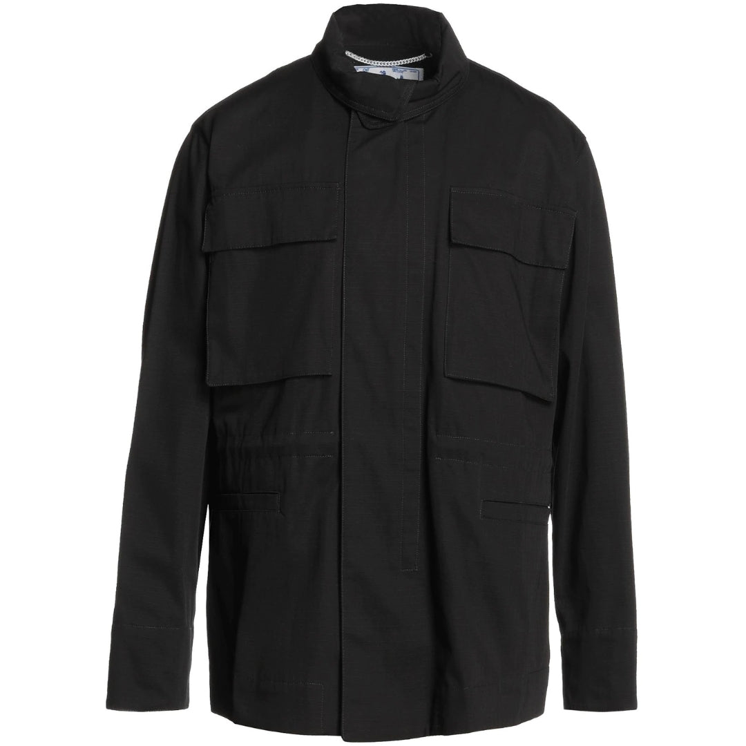 Off White Black Arrow Logo Black Field Jacket OMEL021F21FAB002 1010