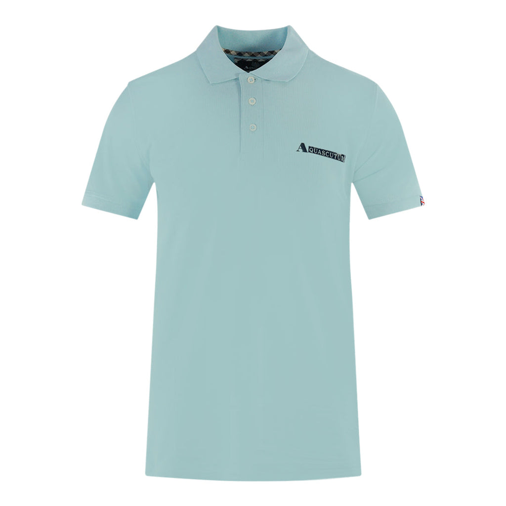Aquascutum Boxed Logo Light Blue Polo Shirt