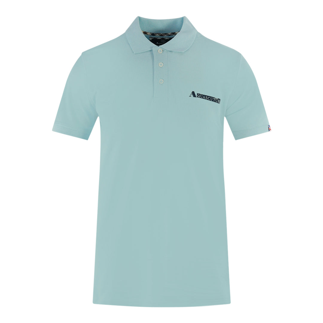 Aquascutum Boxed Logo Light Blue Polo Shirt