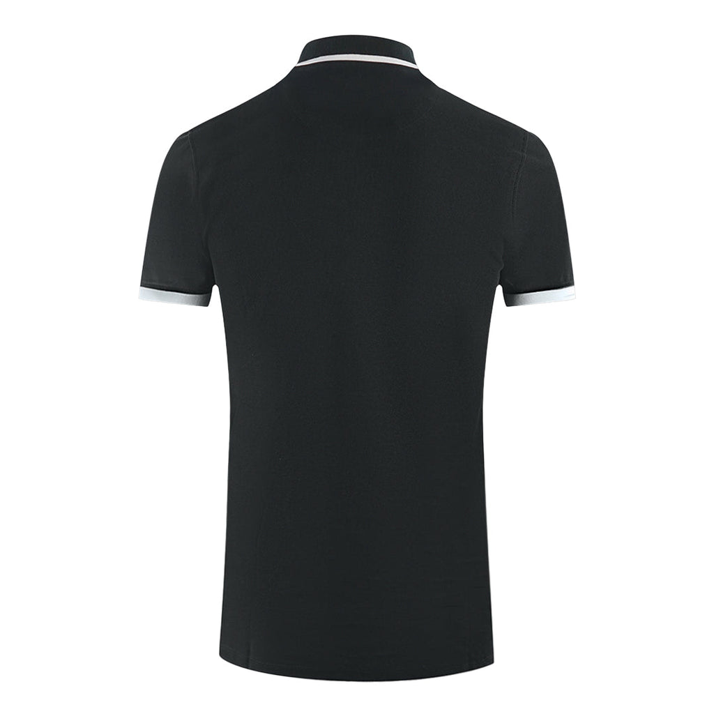 Aquascutum Branded Collar Black Polo Shirt