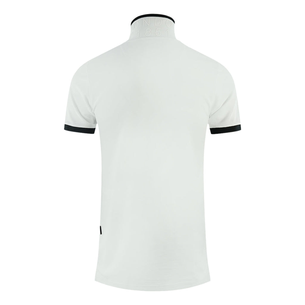 Aquascutum Branded Shoulder Tipped White Polo Shirt P00323 01