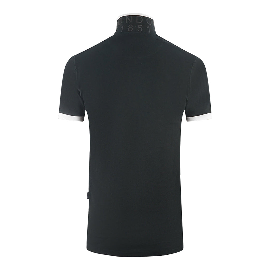 Aquascutum Branded Shoulder Tipped Black Polo Shirt