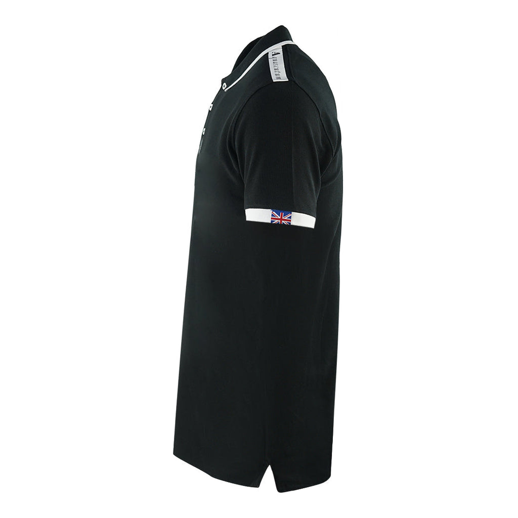 Aquascutum Branded Shoulder Tipped Black Polo Shirt