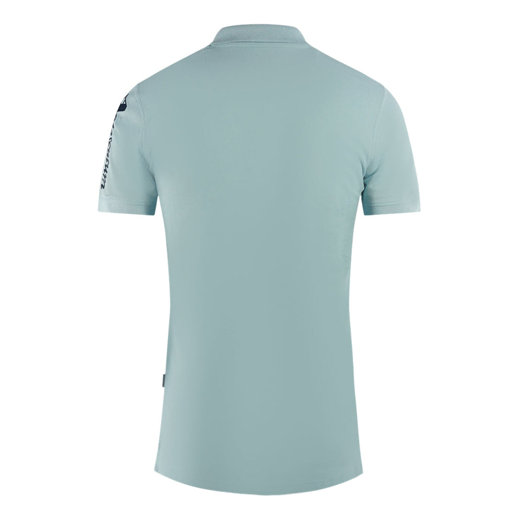 Aquascutum Branded Sleeve Light Blue Polo Shirt
